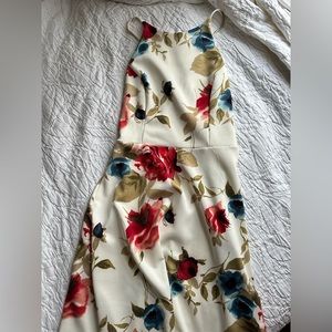 BRAND NEW Aqua Bloomingdale’s Red White Blue Floral Strap Dress midi size L